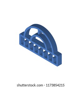 Ruler isometric left top view 3D icon