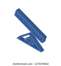 Ruler isometric left top view 3D icon