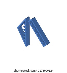 Ruler isometric left top view 3D icon