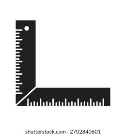Ruler in L shape symbolizing angle measurement and carpentry tools