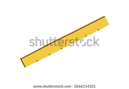 Ruler, length measure tool with centimeter, inch scale. School stationery, measurement instrument for school, drafting, geometry, math. Flat vector illustration isolated on white background