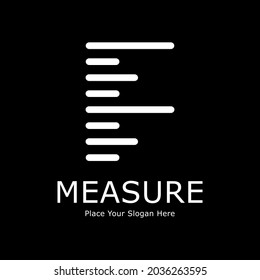 Ruler letter F vector logo design. Suitable for education, banner, poster, print, pattern, logo.