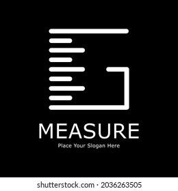 Diseño del logotipo del vector G de letra de regla. Adecuado para educación, banner, afiche, impresión, patrón, logotipo.