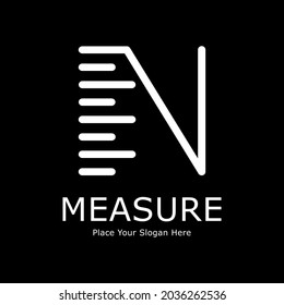 Ruler letter N vector logo design. Suitable for education, banner, poster, print, pattern, logo.