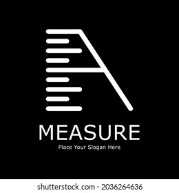 Ruler letter A vector logo design. Suitable for education, banner, poster, print, pattern, logo.