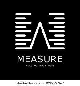 Ruler letter W vector logo design. Suitable for education, banner, poster, print, pattern, logo.