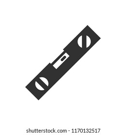 ruler with a level. monochrome icon