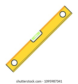 Ruler level. Tools for building construction and home repair. Flat vector icons for households, service providers isolated on white background.