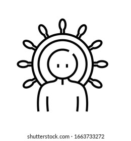 Linearzeilensymbol, Concept-Zeichen, Umriss-Vektorillustration, Linearsymbol.