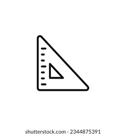 Icono de línea de regla aislado en fondo blanco