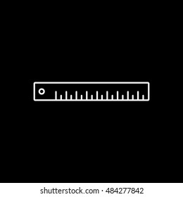 Ruler Line Icon On Black Background
