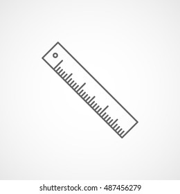 Ruler Line Icon On White Background