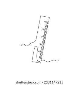 ruler line icon. one line continuous style. sketch, unique, line art concept. used for icon, symbol, sign, decoration, print