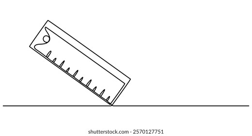 ruler line icon. one line continuous style. sketch, unique, line art concept. used for icon, symbol, sign, decoration, print. PNG, Ruler - School education object, one line drawing continuous design. 