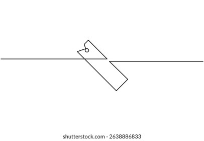 ruler line icon. one line continuous style. sketch, unique, line art concept. used for icon, symbol, sign, Continuous line drawing of online learning, school supplies, stationery.