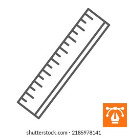 Ruler line icon , outline style icon for web site or mobile app, centimeter and instrument , measurement vector icon, simple vector illustration, vector graphics with editable strokes.