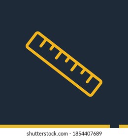 Ruler line icon, outline vector illustration.