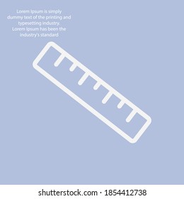 Ruler line icon, outline vector illustration.