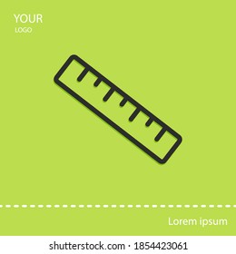 Ruler line icon, outline vector illustration.