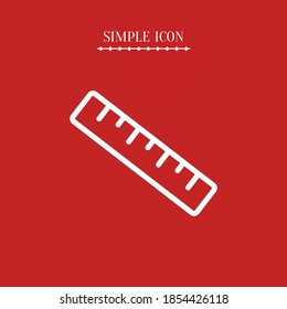 Ruler line icon, outline vector illustration.