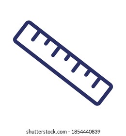 Ruler line icon, outline vector illustration.