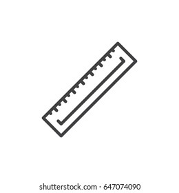 Ruler line icon, outline vector sign, linear style pictogram isolated on white. Symbol, logo illustration. Editable stroke. Pixel perfect
