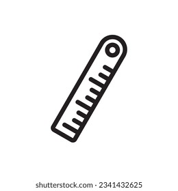 Plantilla de diseño vectorial de icono de línea de regla e ilustración con trazo editable