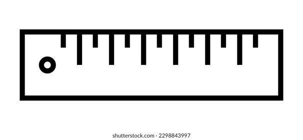 Ruler line icon. Vector isolated on white background.