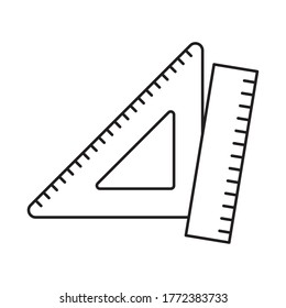 Ruler line style icon design, Instrument tool work measurement lenght object inch long and distance theme Vector illustration