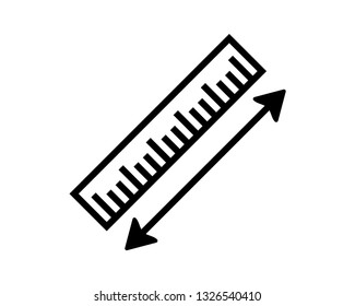 ruler line vector icon
