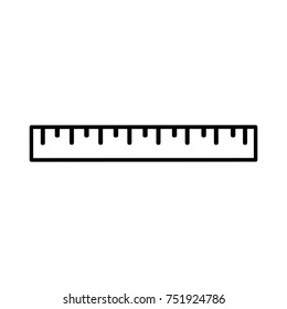 Ruler line vector icon on a transparent background. Flat design style.