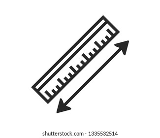 ruler line vector icon template