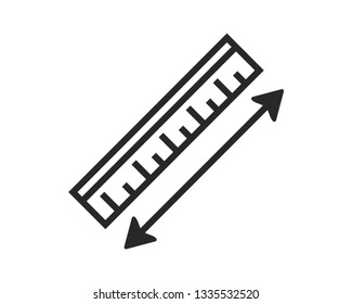 ruler line vector icon template