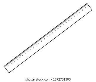 ilustración vectorial de línea de regla, aislado en fondo blanco para educación, vista superior