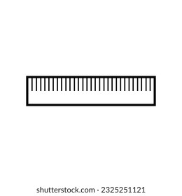 Vector de símbolos de icono lineal de regla. Icono de regla de contorno negro