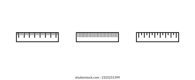 Ruler Lineal Icon Symbol Vector. Black Outline Ruler Icon