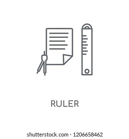 Ruler linear icon. Ruler concept stroke symbol design. Thin graphic elements vector illustration, outline pattern on a white background, eps 10.