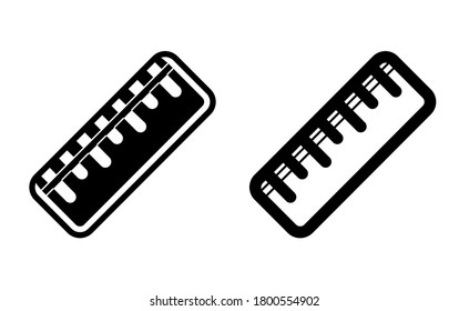 Ruler linear icon vector, black and white version