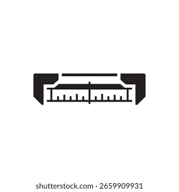  Ilustración de icono de logotipo de Regla plana
