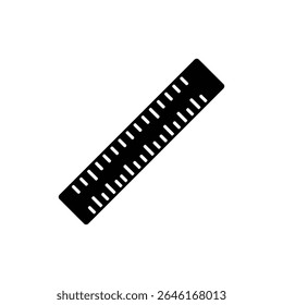 Ruler with Markings Icon Representing Measurement and Precision Tool