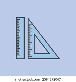 ruler math icon for education theme, school dan business