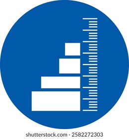 Ruler, measure, do not stack too high, do not pile, do not pile boxes, factory, warehouse, merchandise, products, storage