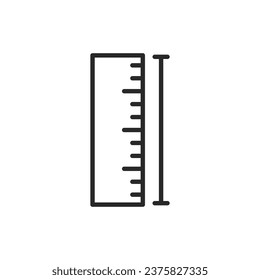 Ruler, measure size, size indication. Simple vector icon.