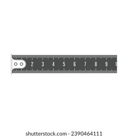Ruler measure tape. Measuring tape in mm for tool roulette or ruler.