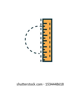 ruler measure work tools engineering icon vector illustration
