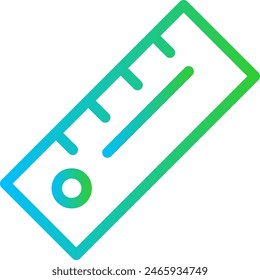 Ruler measurement icon with black outline style. scale, ruler, measure, isolated, object, measurement, line. Vector Illustration