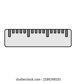 Icono de Medición de regla. Icono llano de Gray Ruler.  adecuado para web, aplicaciones, libro, presentación, infografías. Ilustración del vector sobre fondo blanco
