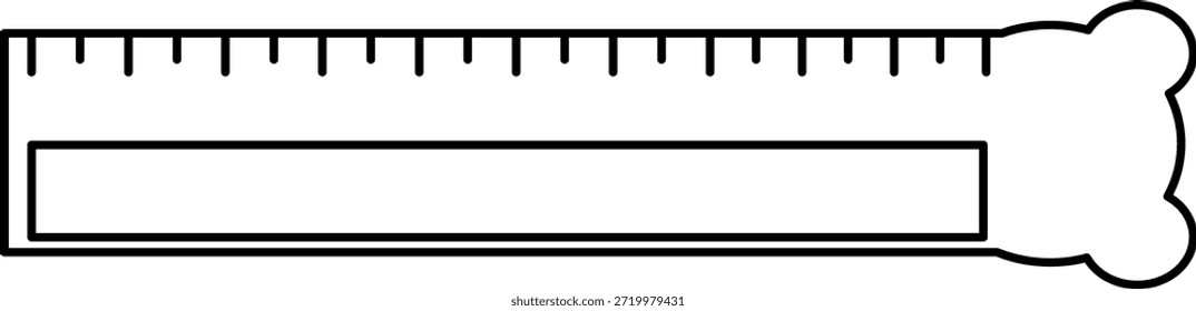 Icono de Vector de contorno de medición de Regla