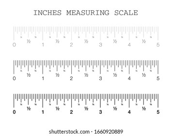 Lineal. Messskala, Markup für Lineale. Vektorillustration. Zoll skalieren.