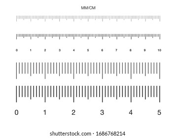 Ruler. Measuring scale, Markup for Rulers. Vector illustration. Centimeters Scale. Millimeters Scale.